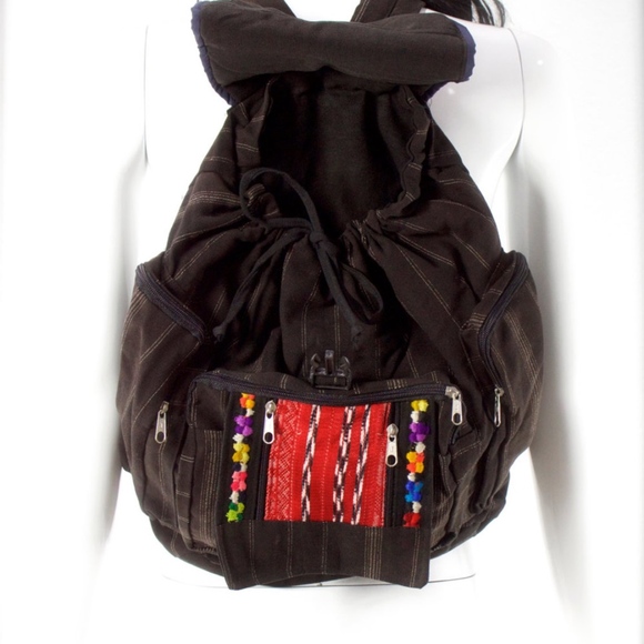 VTG 80\'s Native Guatemala Huipil Woven Backpack